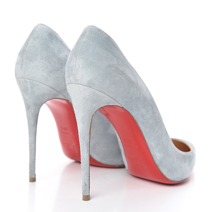 Christian Louboutin Veau Velours Pigalle Follies 100 Pumps 39.5 Nuage 4 of 13