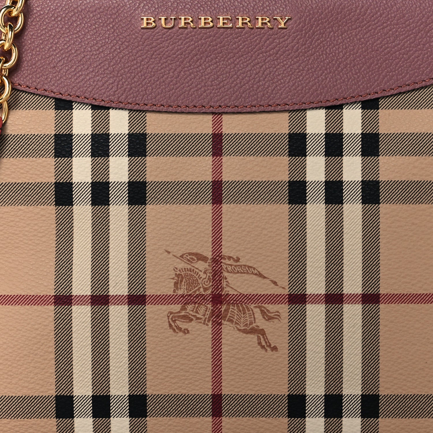 Burberry Haymarket Check Peyton Crossbody Clutch Bag Dusty Pink 9 of 11