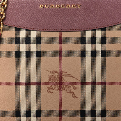 Burberry Haymarket Check Peyton Crossbody Clutch Bag Dusty Pink 9 of 11