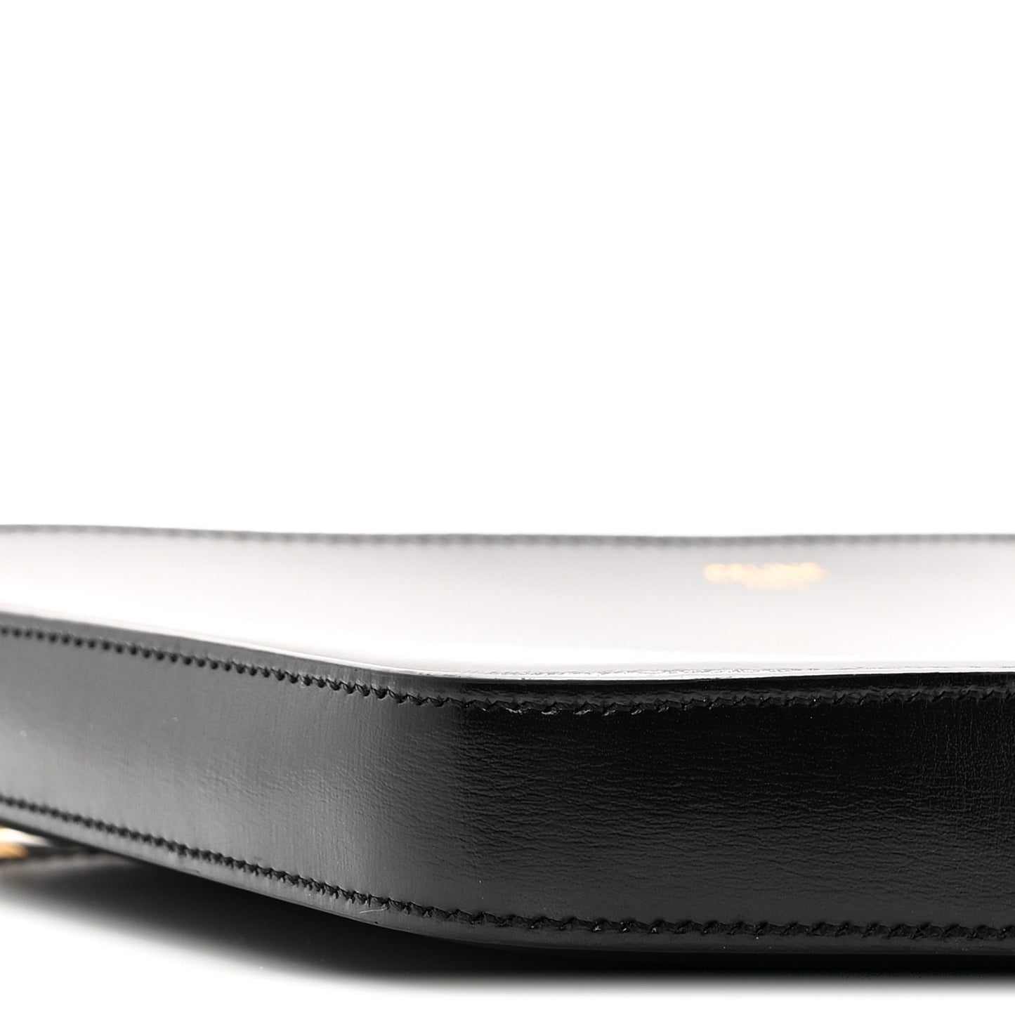 Shiny Calfskin Medium Croque Bag Black