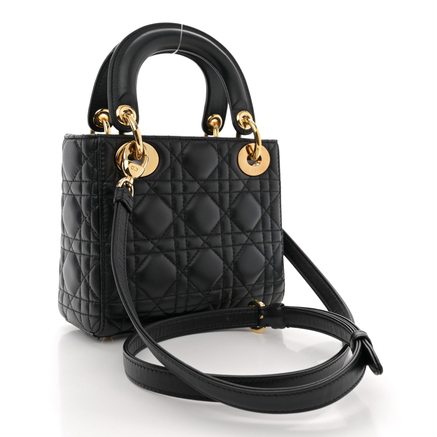 Christian Dior Lambskin Cannage Mini Lady Dior Black 3 of 12