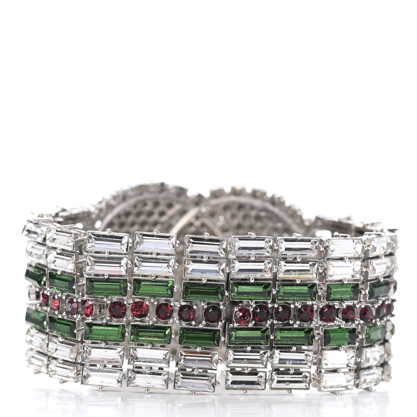 Crystals Double G Web Tennis Bracelet S Multicolor
