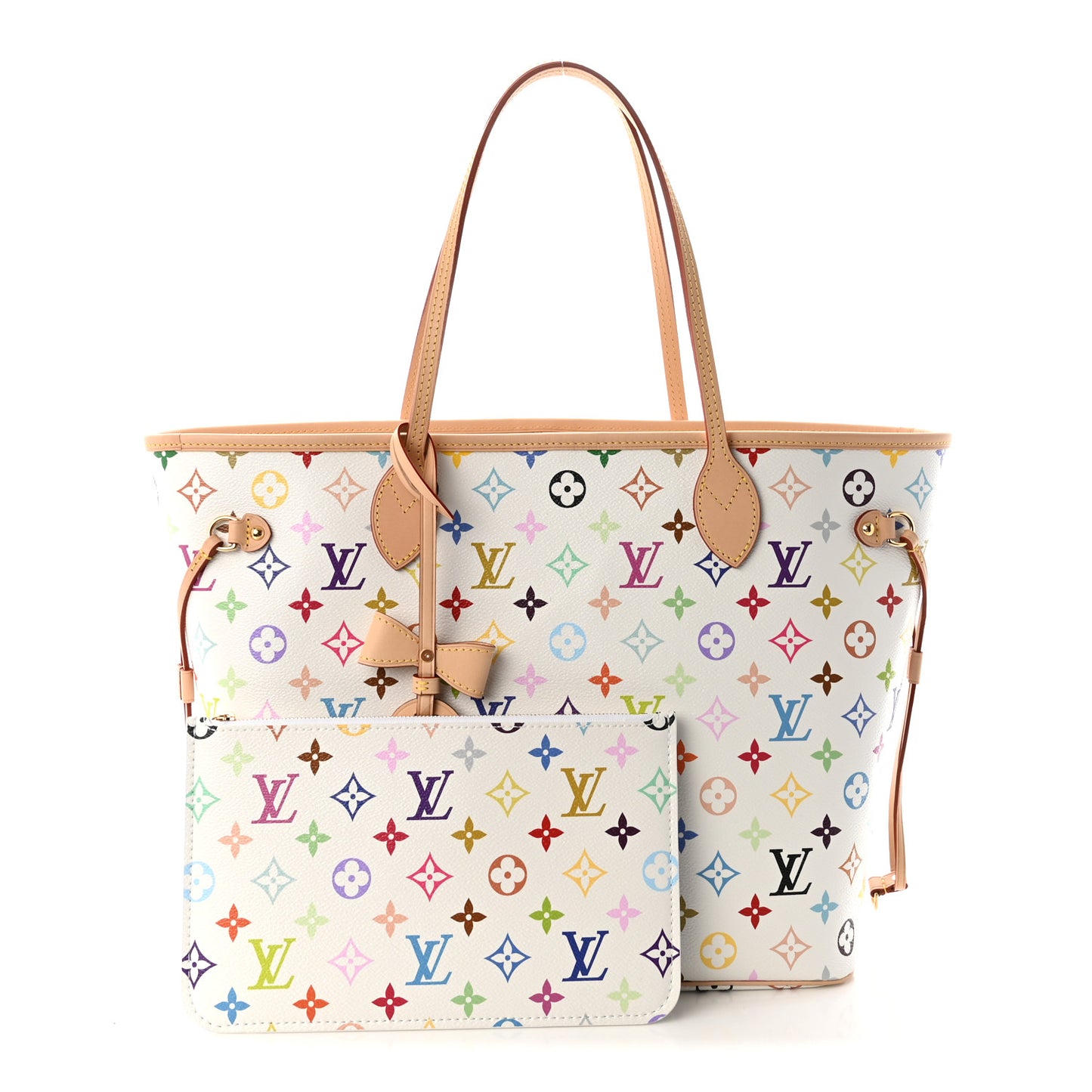 LV X TM Monogram Multicolor Neverfull MM White