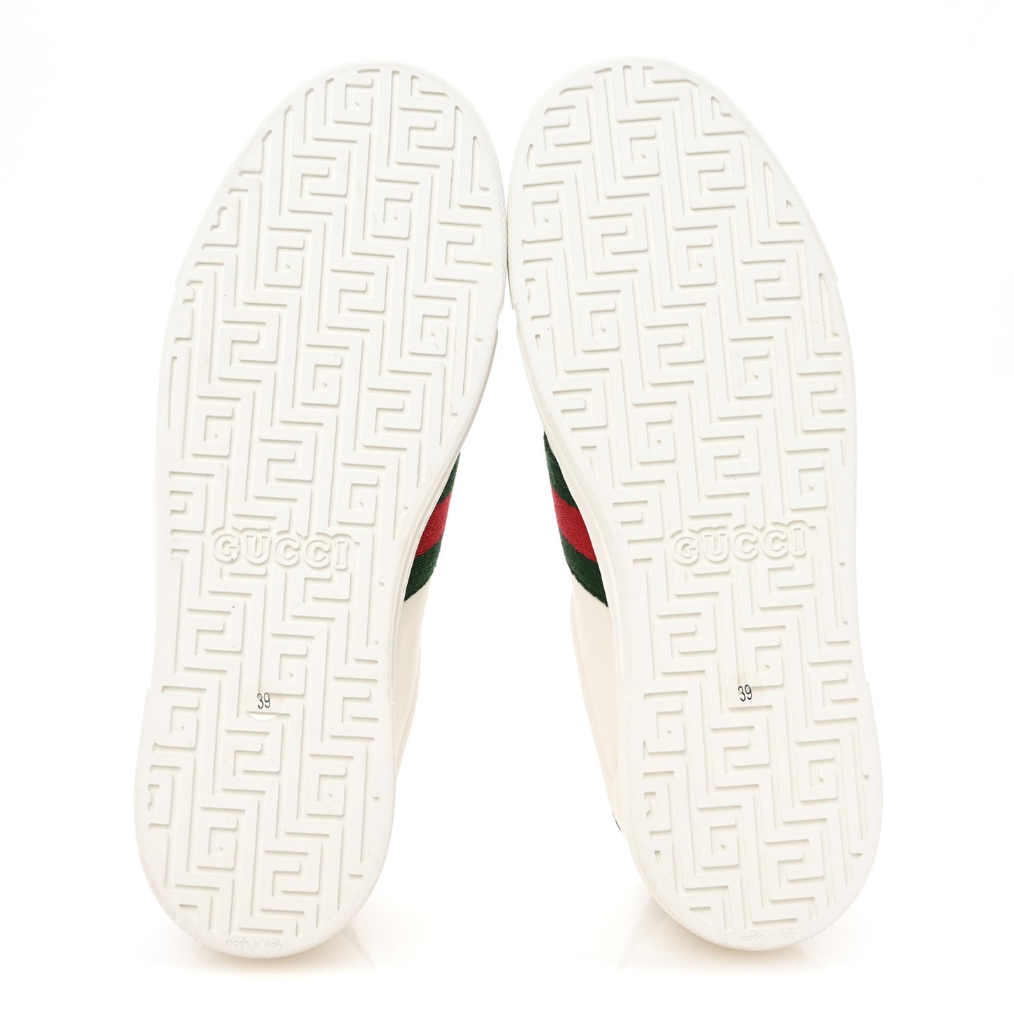 Calfskin Crocodile Web Womens Ace Sneakers 39 White Green
