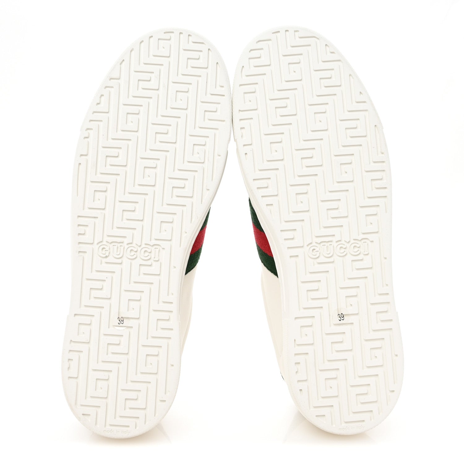 Gucci Calfskin Crocodile Web Womens Ace Sneakers 39 White Green 6 of 10