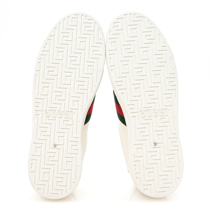 Gucci Calfskin Crocodile Web Womens Ace Sneakers 39 White Green 6 of 10