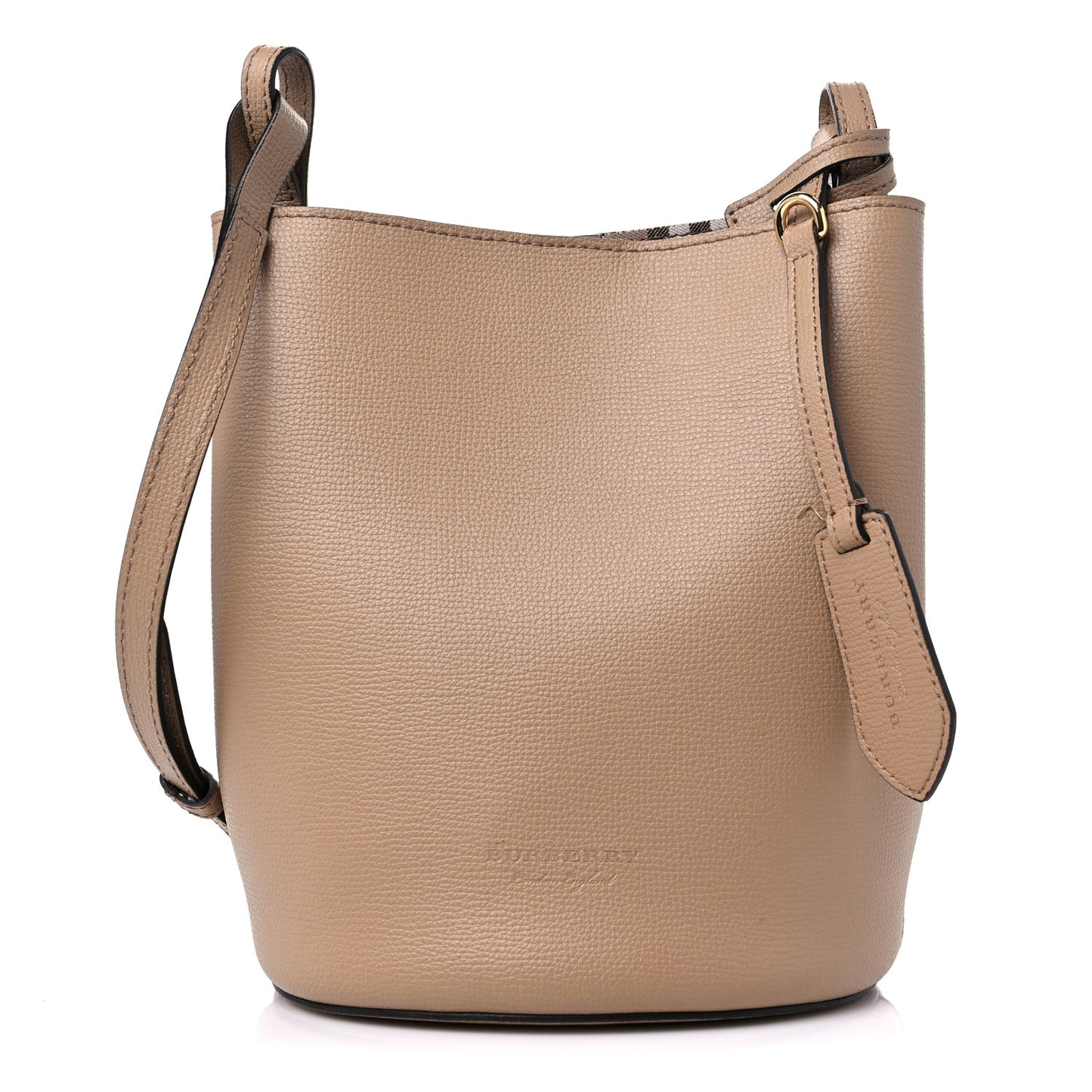 Haymarket Check Colours Small Lorne Bucket Crossbody Beige