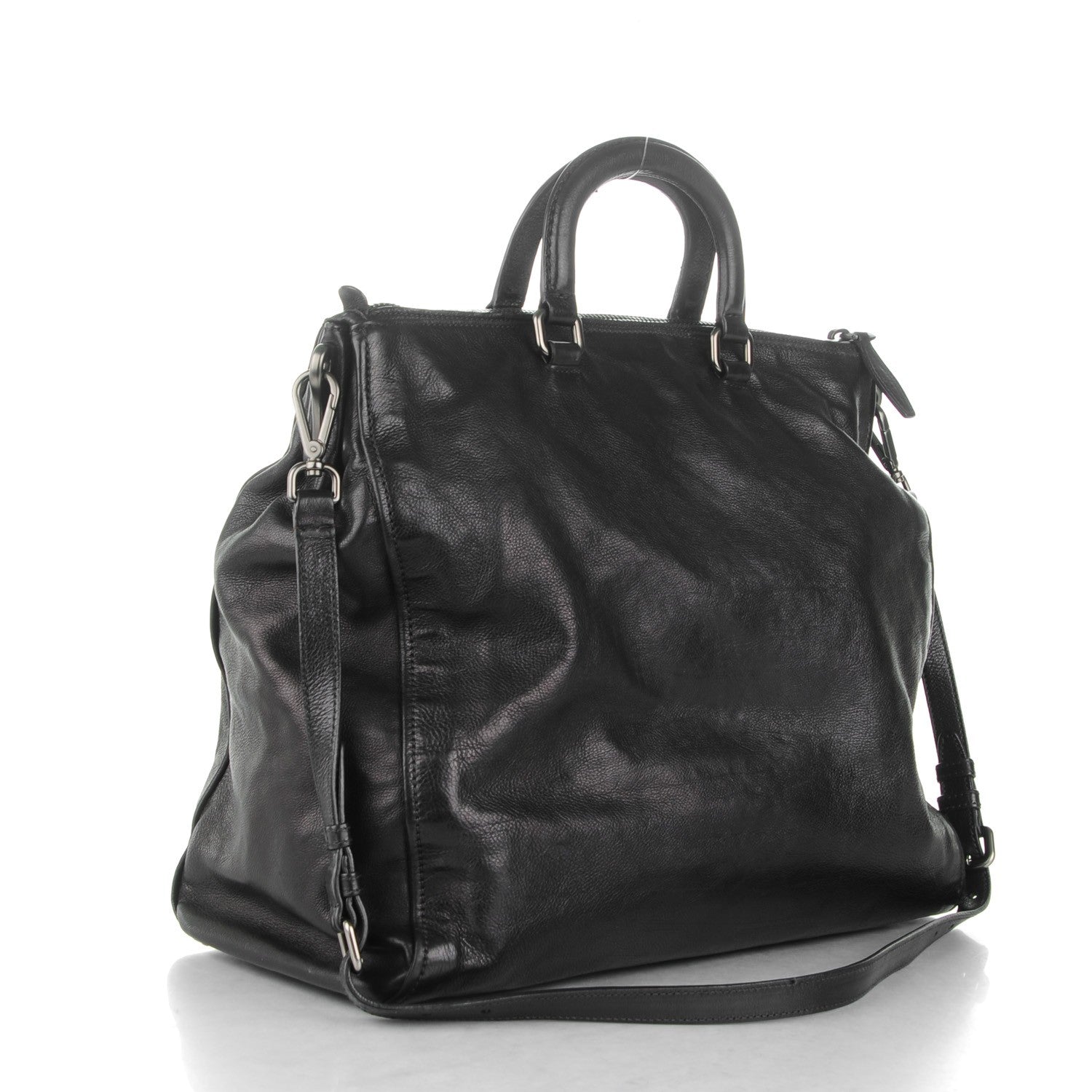 Prada Glace Calf Shopping Tote Nero Black 3 of 12