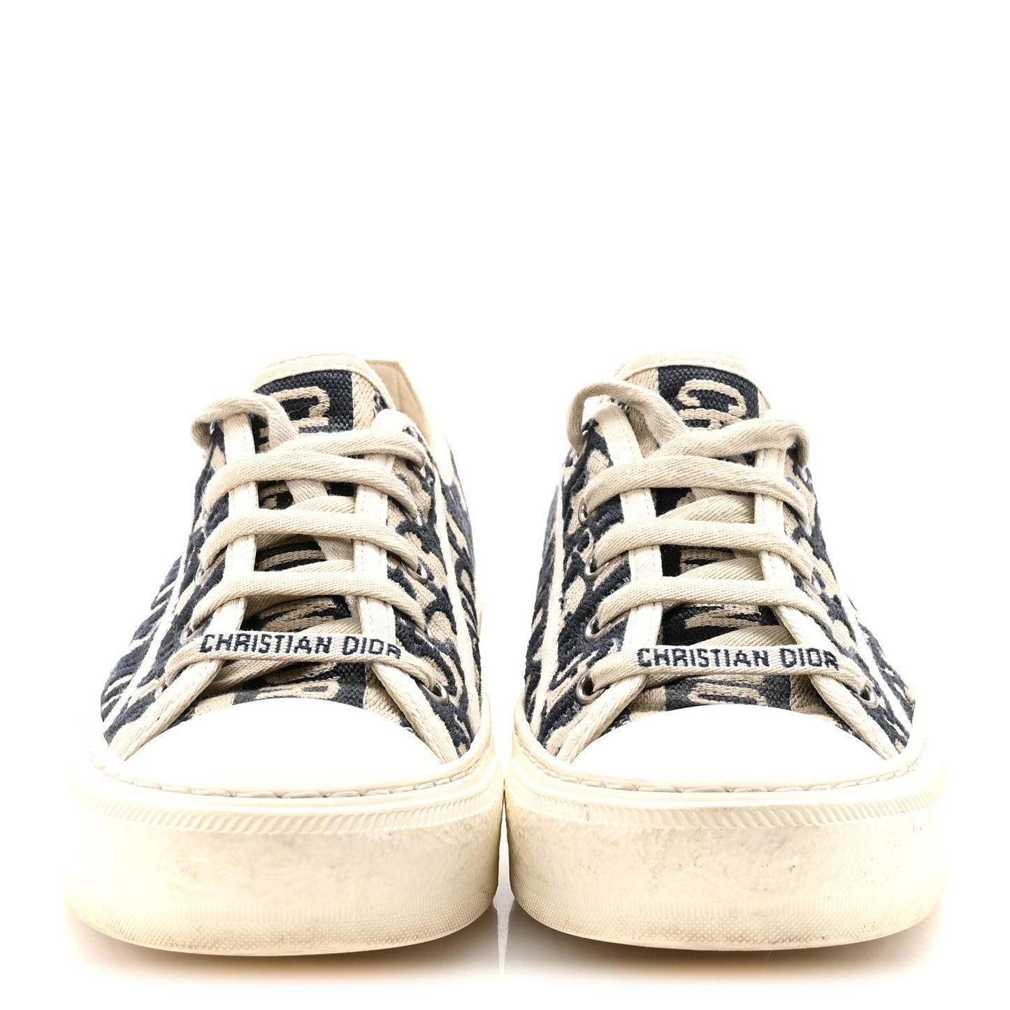 Canvas Oblique Walk'N'Dior Low Top Sneakers 36.5 Deep Blue