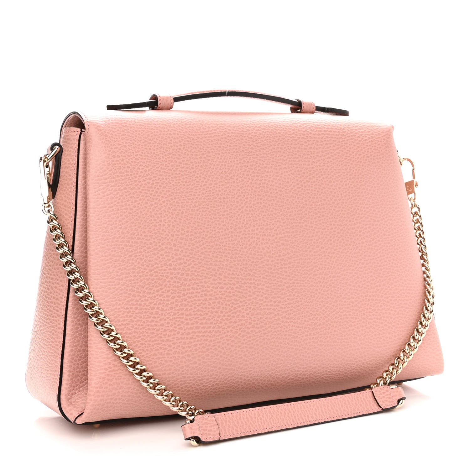 Gucci Dollar Calfskin Medium Interlocking G Top Handle Shoulder Bag Soft Pink 3 of 10