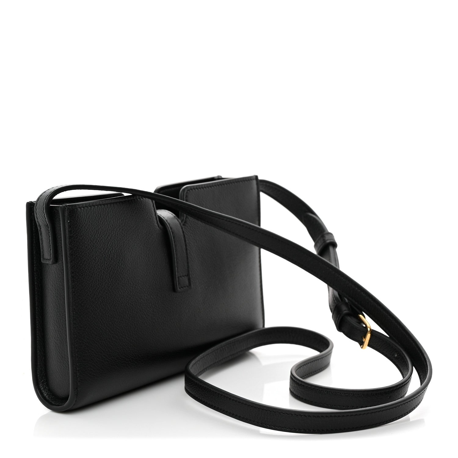 Celine Grained Calfskin 16 Pochette Black 3 of 10
