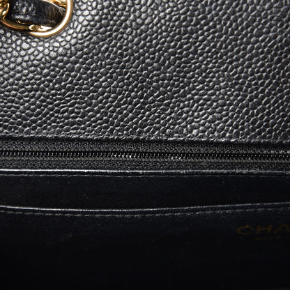 Chanel Caviar Quilted Jumbo Single Flap Black 9 of 10