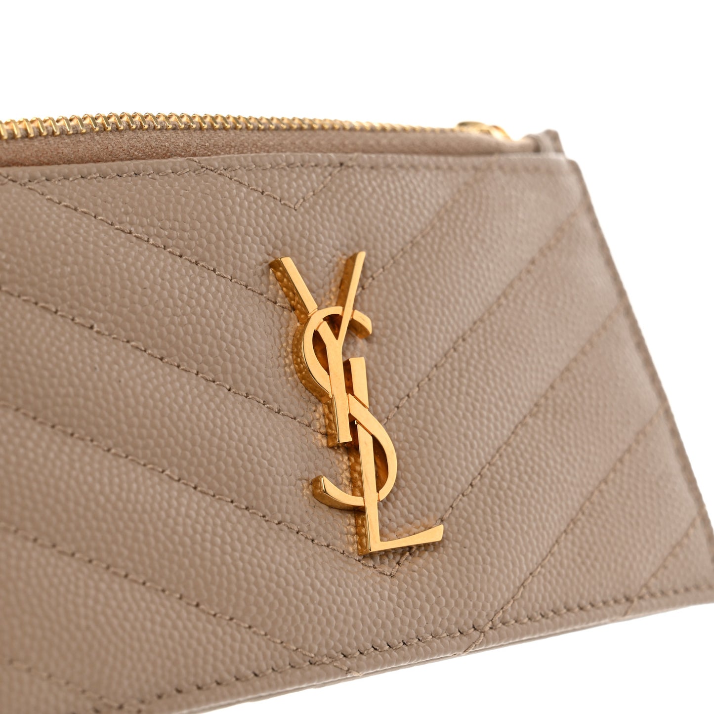 Monogram Grain de Poudre 5 Fragments Zip Pouch Card Holder Dark Latte