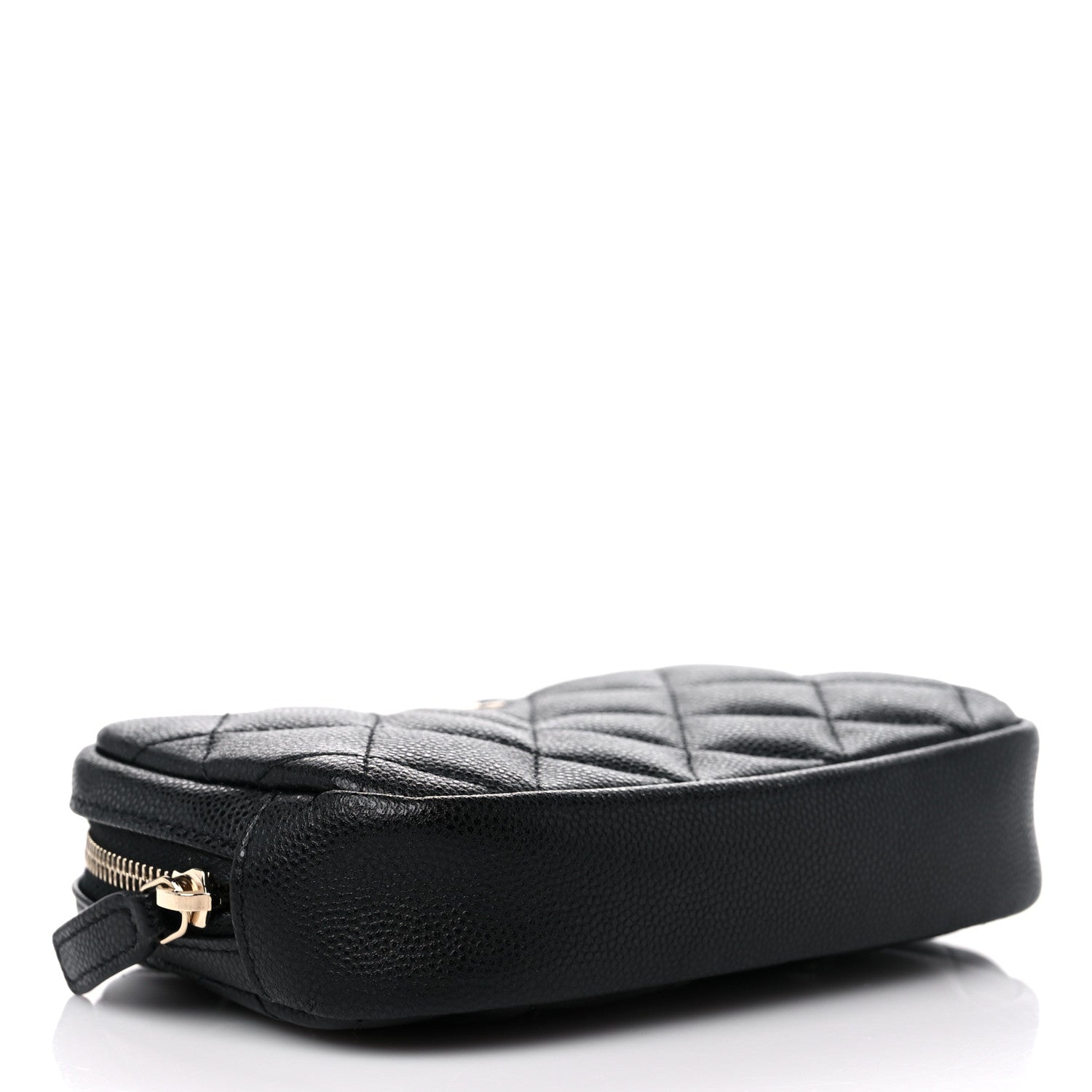 Chanel Caviar Quilted Small Curvy Pouch Cosmetic Case Black 4 of 10