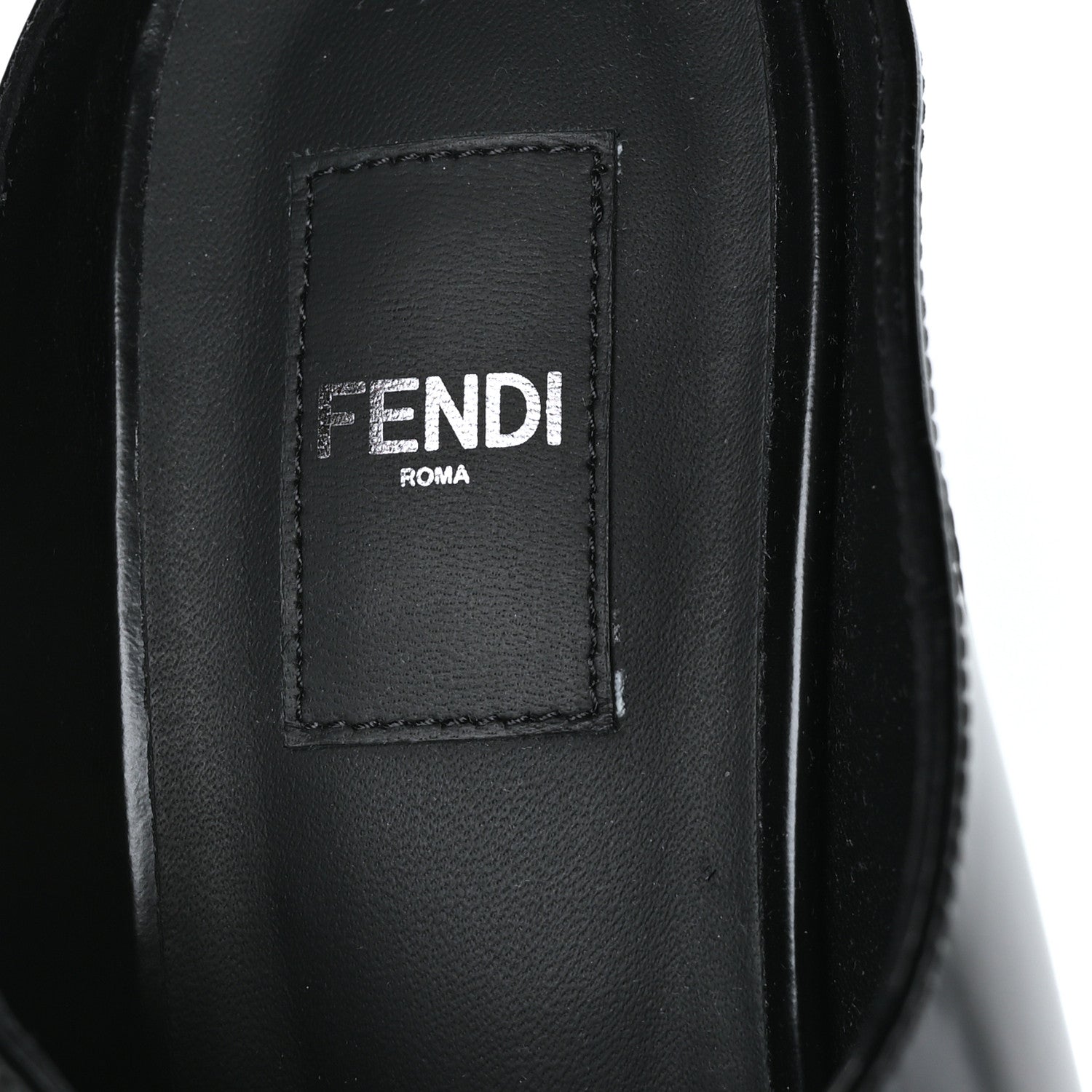 Fendi Vitello Abrasivato FF Cut Mules 39 Black 6 of 7
