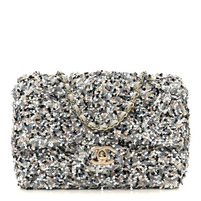 Chanel Sequin Mini Flap Gray Black White Pearly White 1 of 11