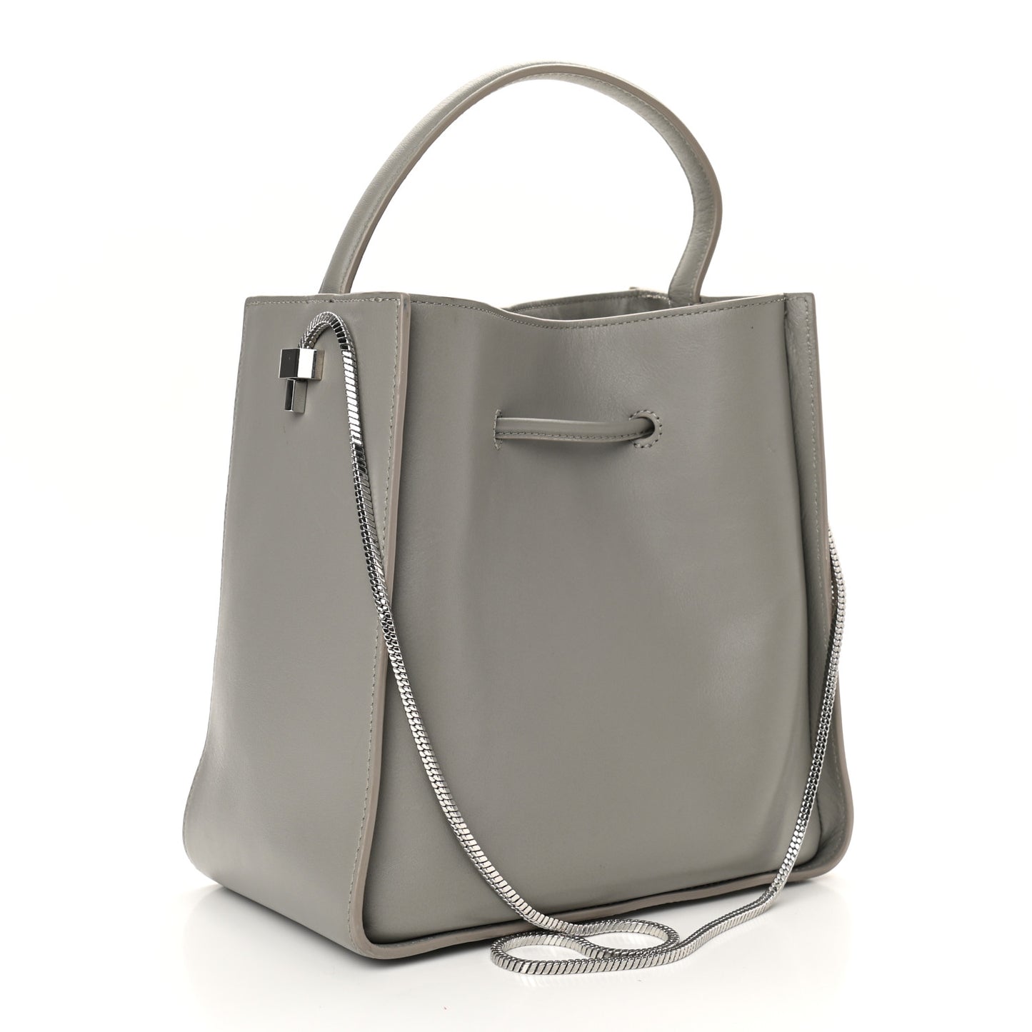 Smooth Calfskin Small Soleil Bucket Bag Cement