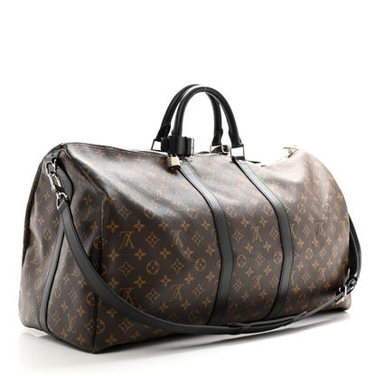 Louis Vuitton Monogram Macassar Keepall Bandouliere 55 2 of 12