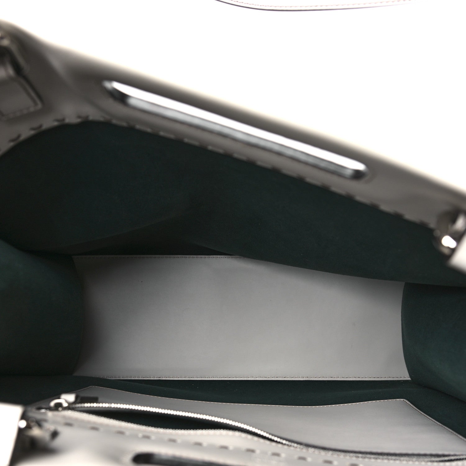 Fendi Vitello King Logo Embossed Shopping Tote Green Tea 5 of 9