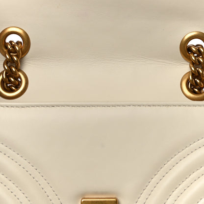 Gucci Calfskin Matelasse Mini GG Marmont Shoulder Bag White 17 of 21