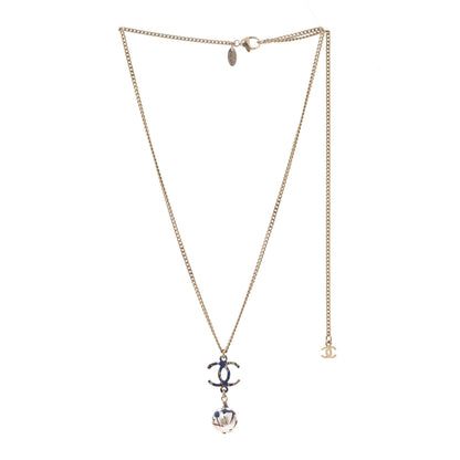 Chanel Pearl Bead CC Jackson Pollock Splattered Paint Drop Necklace Black Red Blue 3 of 6