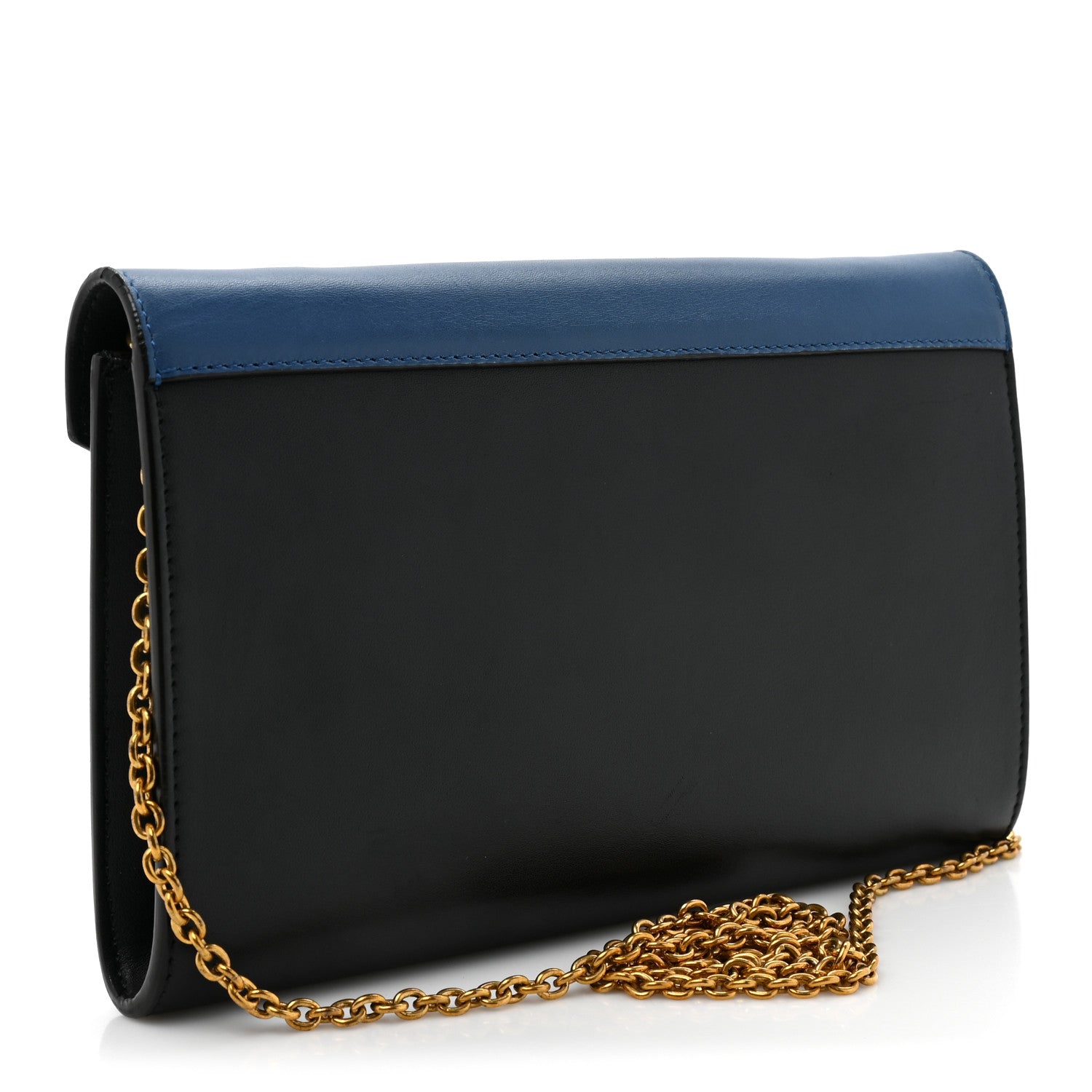 Celine Shiny Calfskin Large Pocket Flap On Chain Sea 3 of 14