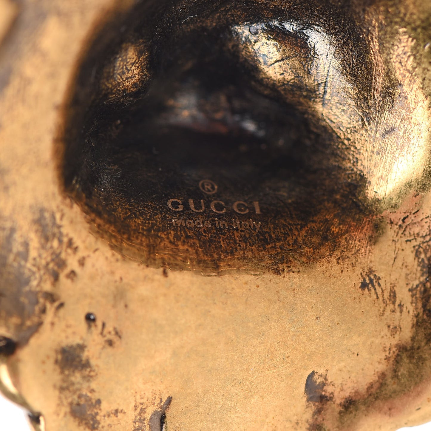 Metal Lion Head Necklace Gold