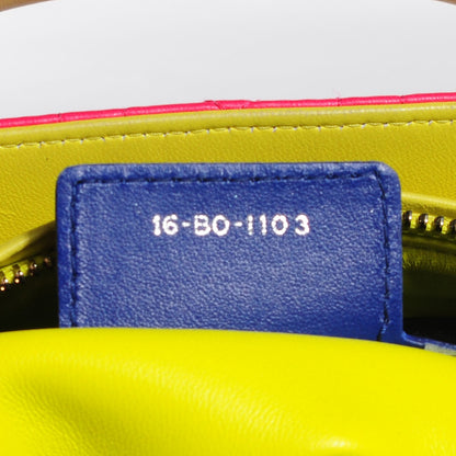 Christian Dior Lambskin Cannage Medium Tri-Color Lady Dior Pink Blue Yellow 7 of 9