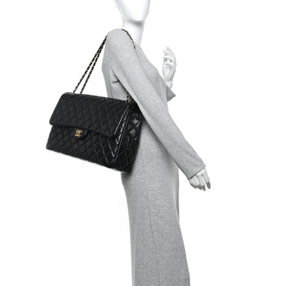Chanel Grained Calfksin Quilted XXL Travel Flap Bag Black 2 of 10