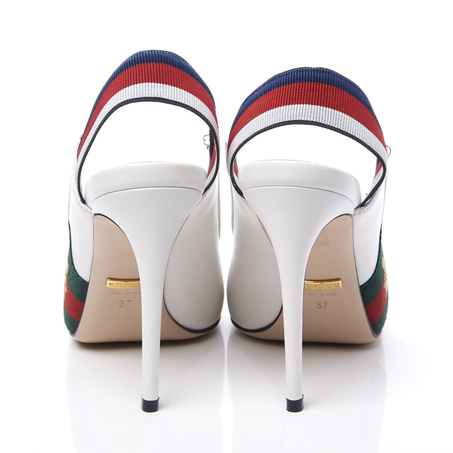 Malaga Kid Web Sylvie High Heel Slingback Pumps 37 White