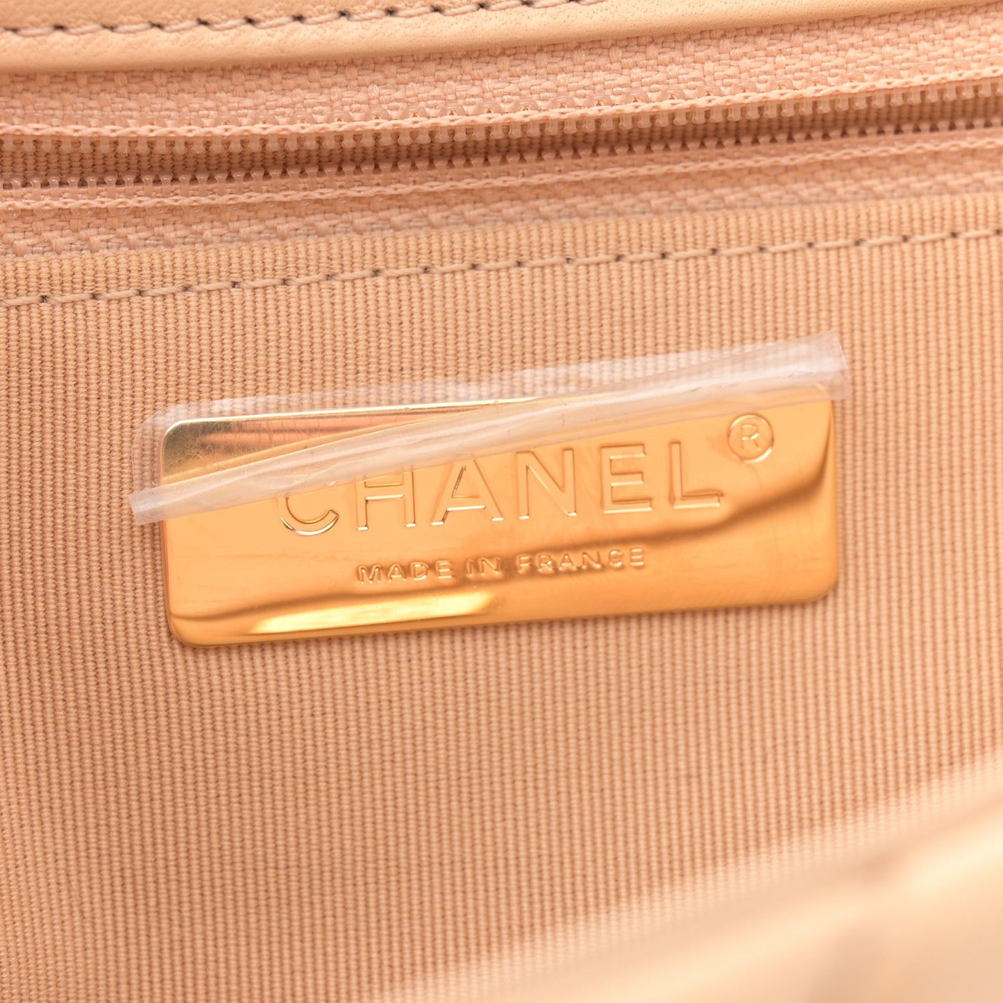 Lambskin Quilted Medium Chanel 19 Flap Beige