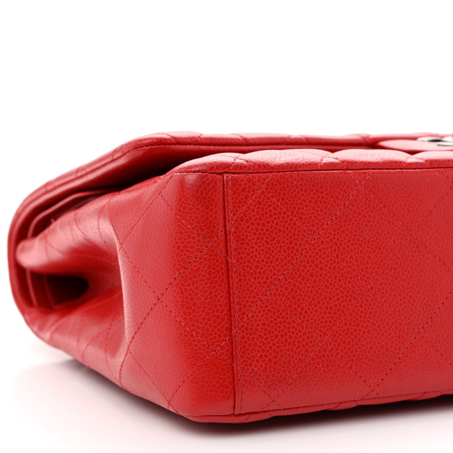 Caviar Quilted Maxi Double Flap Red