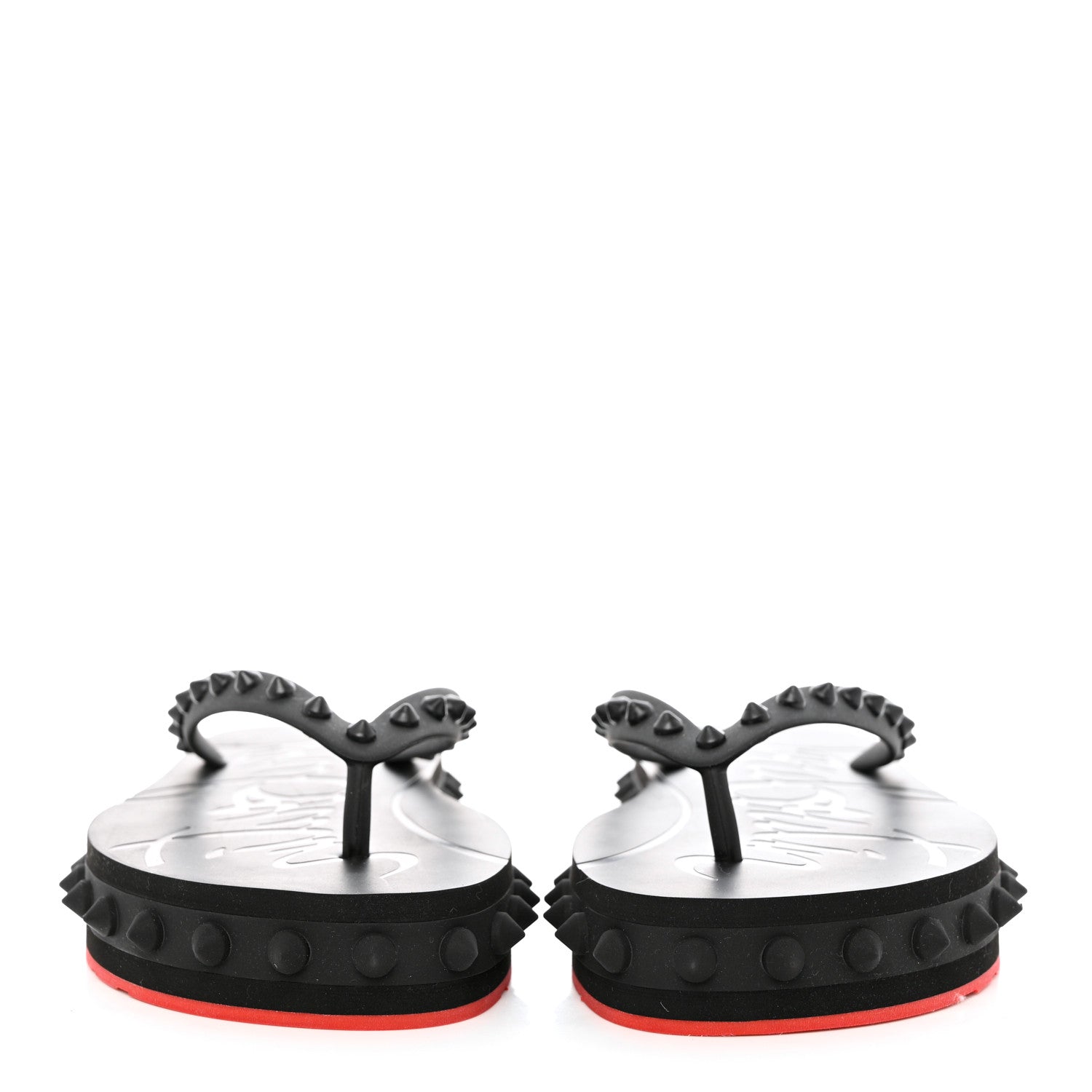 Christian Louboutin Rubber Spike Loubi Flip Flip Platform Sandals 39 Black 2 of 8