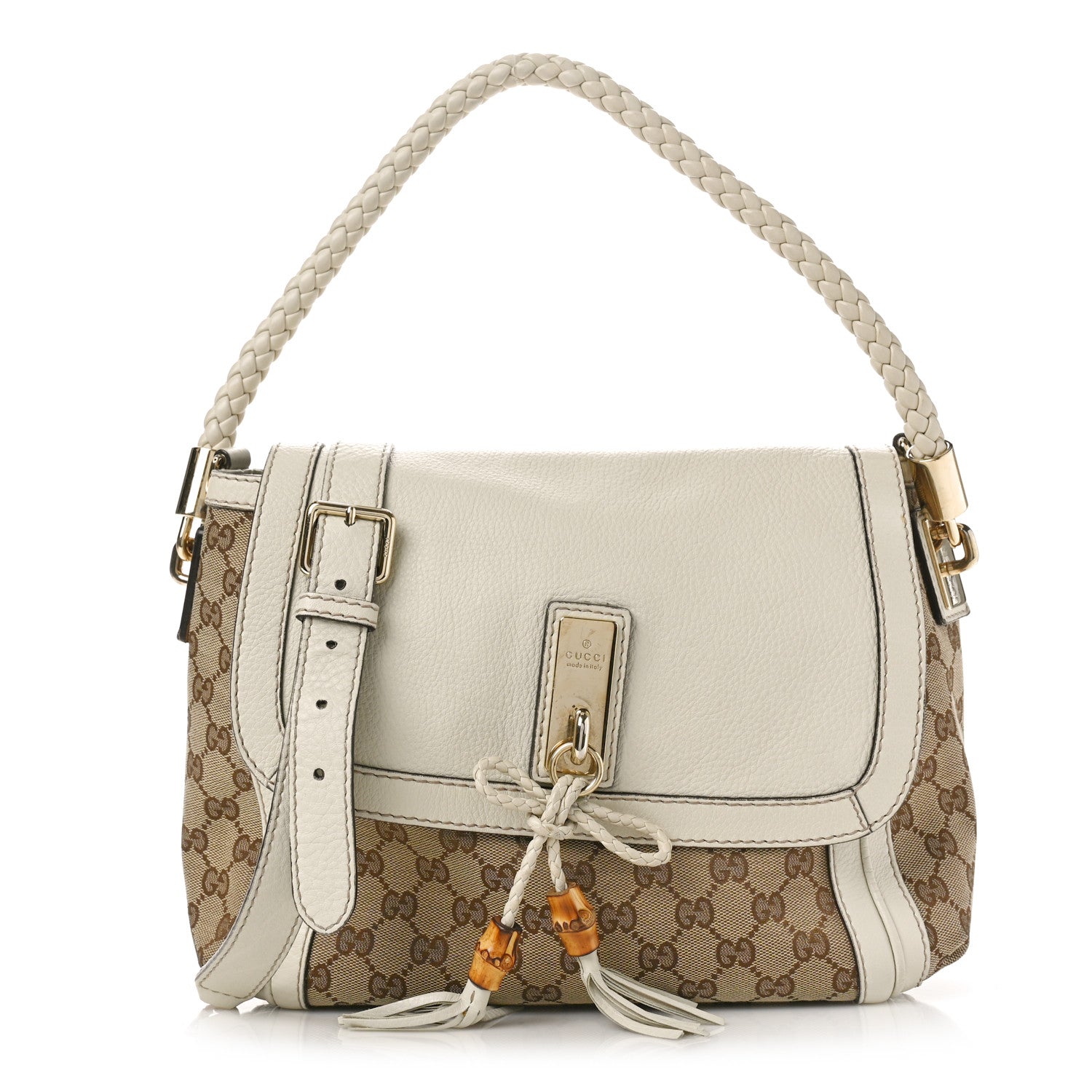 Gucci Monogram Calfskin Medium Bella Flap Bag Off White 1 of 18