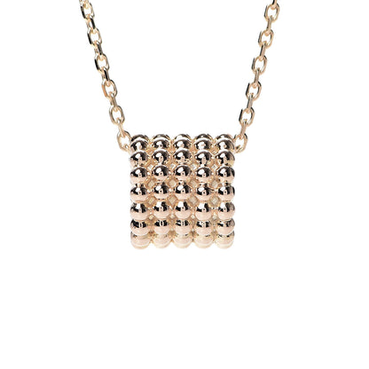 Van Cleef & Arpels 18K Rose Gold Perlee 5-Row Pendant Necklace 4 of 7