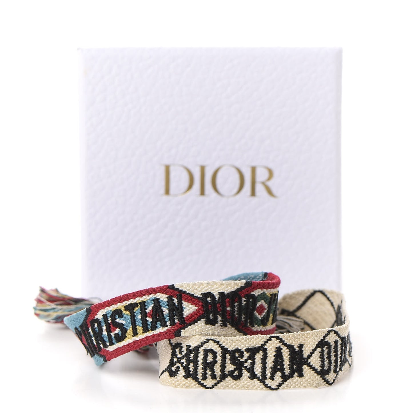 Woven Cotton J'Adior Friendship Bracelet Set White Multicolor