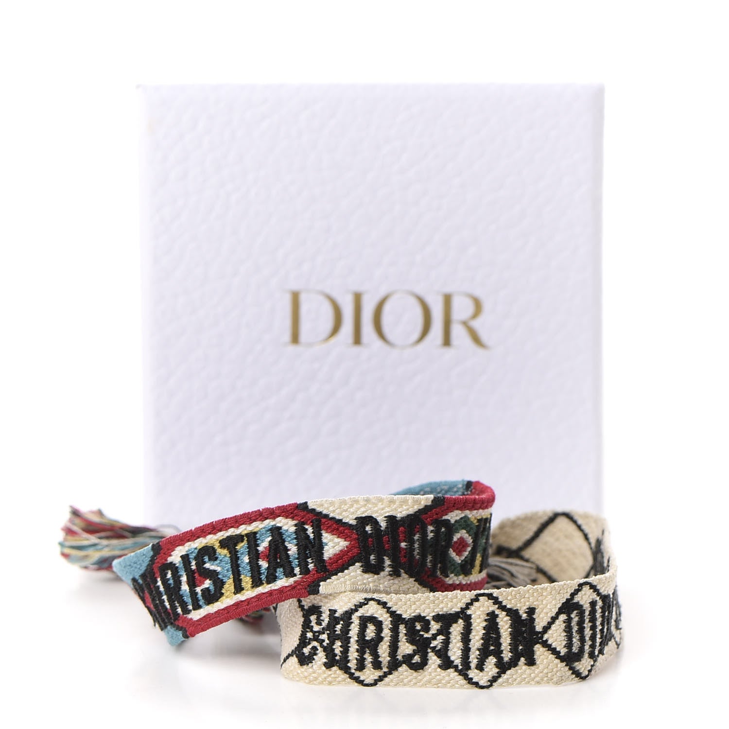 Christian Dior Woven Cotton J'Adior Friendship Bracelet Set White Multicolor 8 of 8