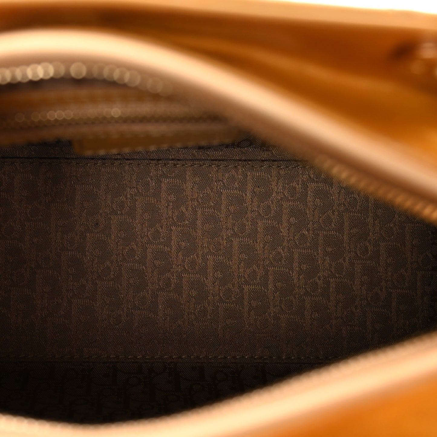 Patent Cannage Medium Lady Dior Dark Beige