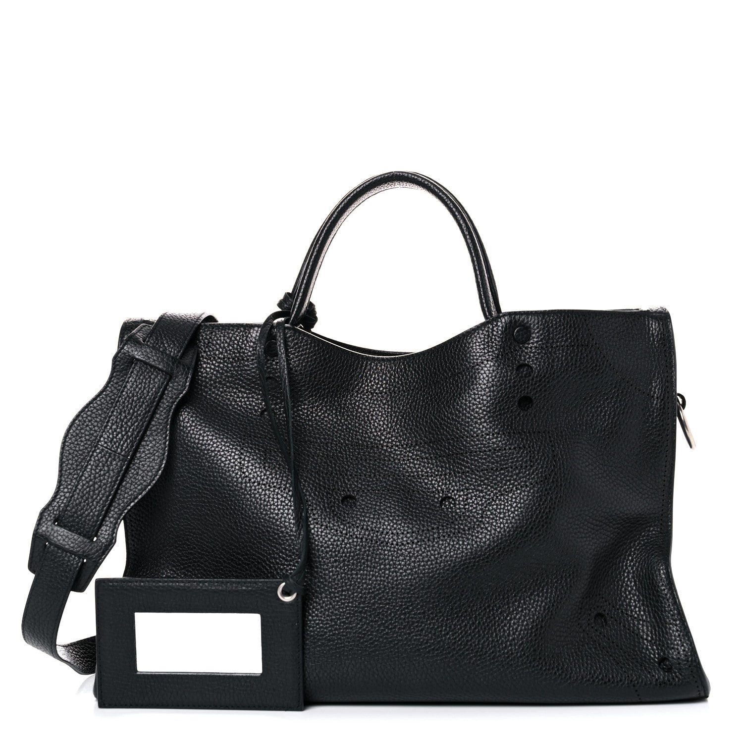 Balenciaga Veau Grana Perforated Blackout Hardware City Black 1 of 17