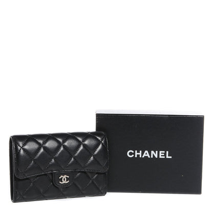 Chanel Lambskin Quilted Small Flap Wallet Black 5 of 9