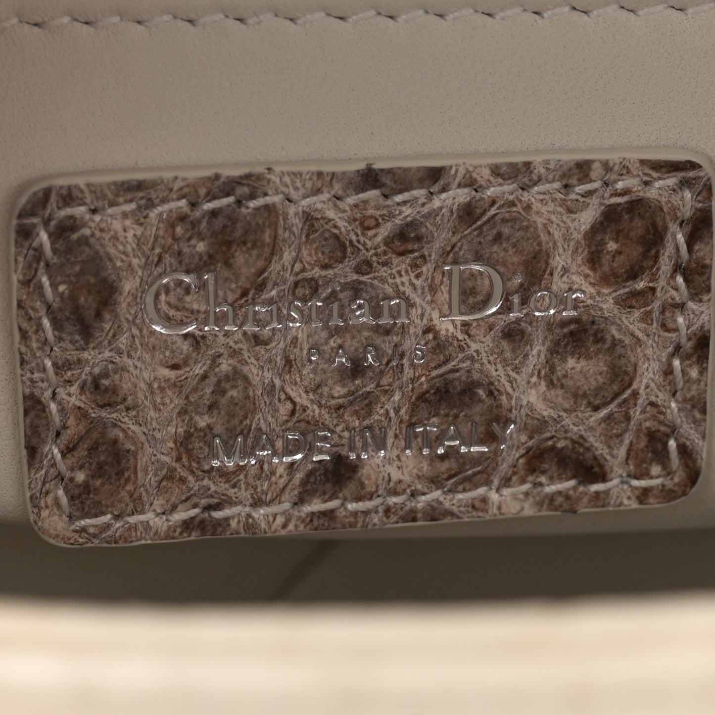 Niloticus Crocodile Himalaya Crystal Small Lady Dior White