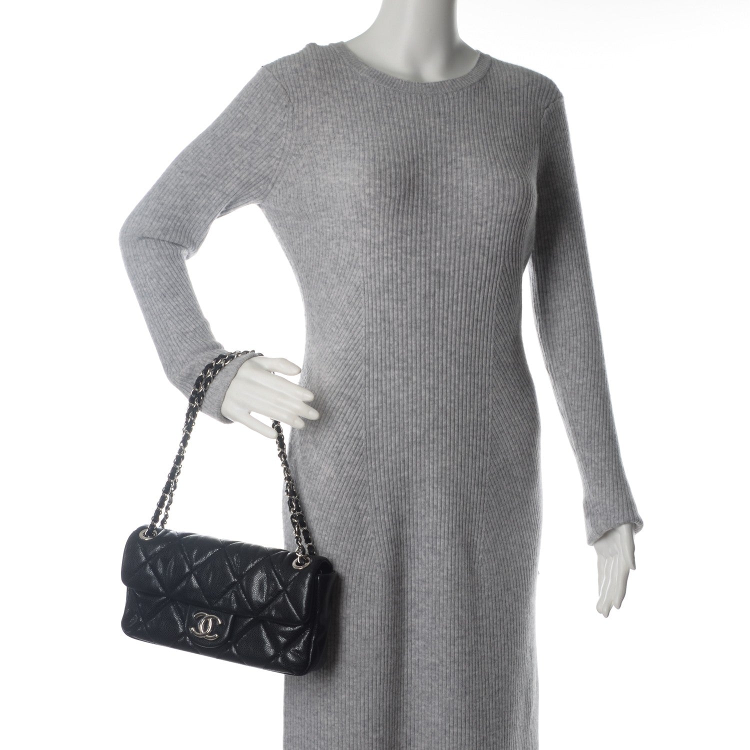 Chanel Glazed Caviar Quilted Small Nature Flap Bag Black 2 of 7