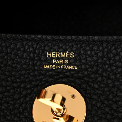 Hermes Taurillon Clemence Lindy 26 Black 6 of 10