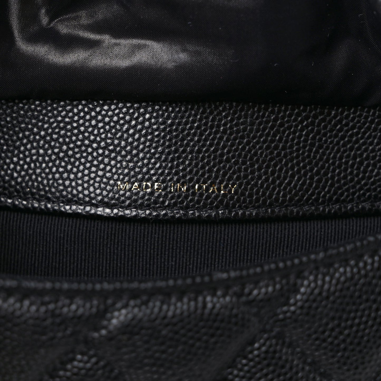 Caviar Fabric Foldable Tote Bag With Chain Black Multicolor