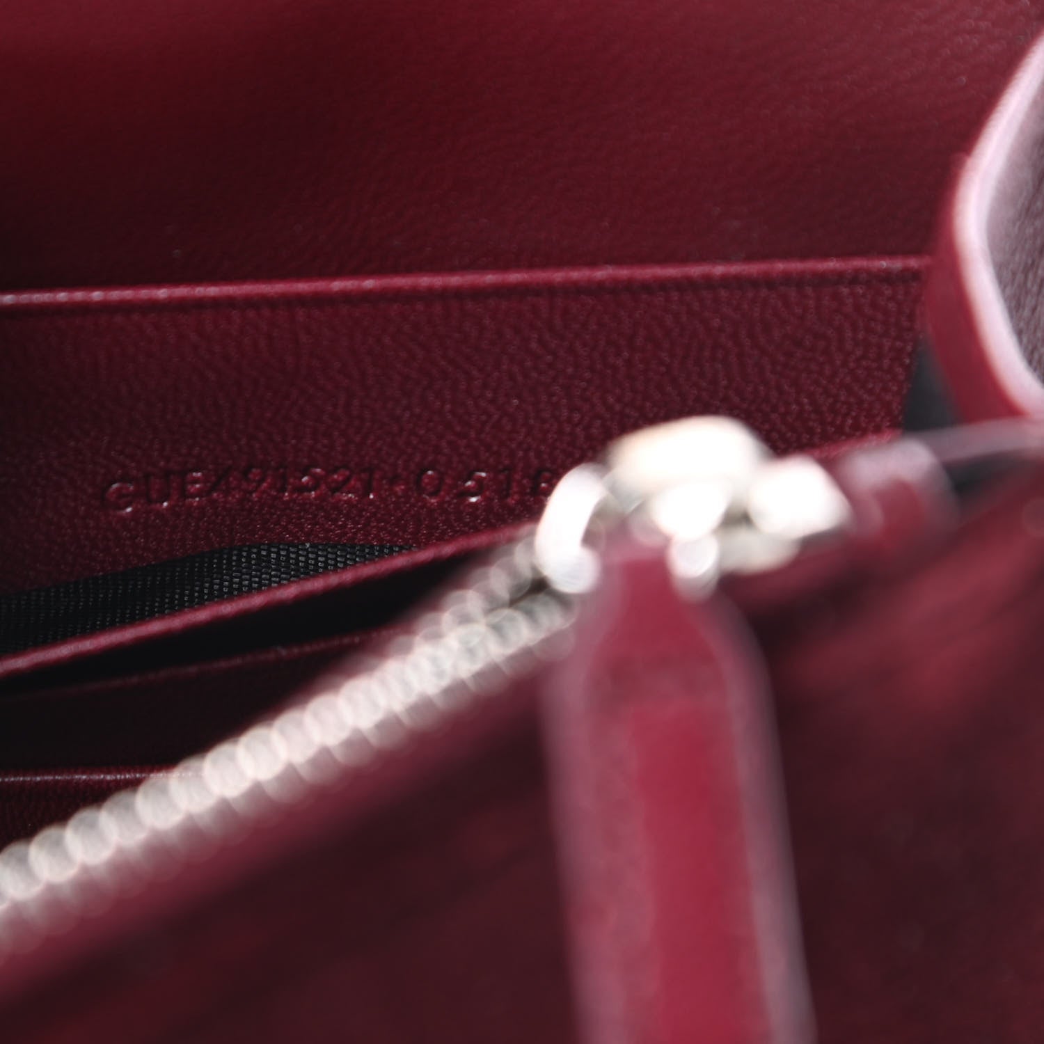Saint Laurent Velvet Crystal Monogram Kate Tassel Shoulder Bag Burgundy 7 of 14