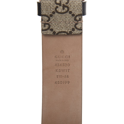 Gucci GG Supreme Monogram Selleria Calfskin Tiger 35mm Belt 110 44 Beige Ebony Multicolor Cocoa 5 of 7