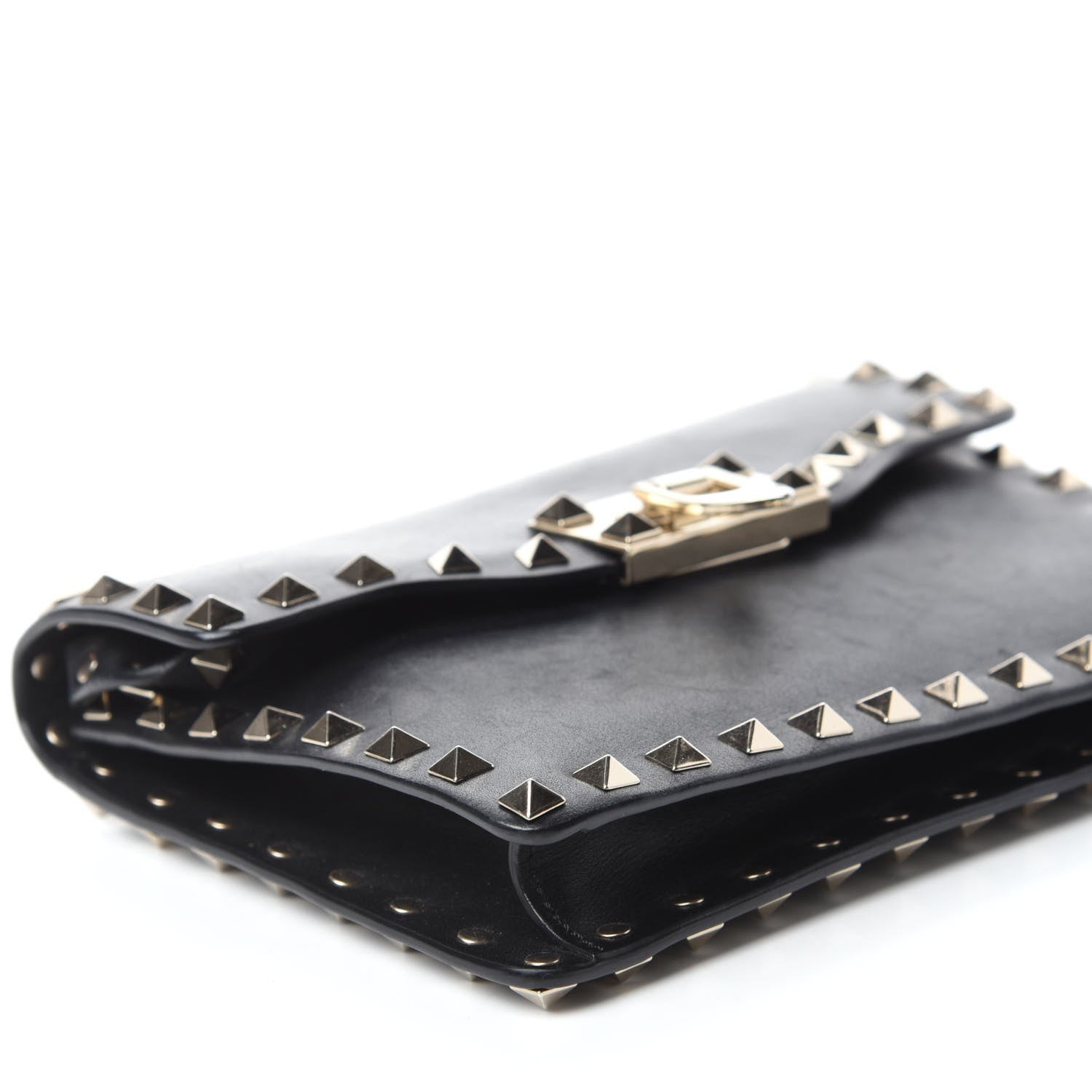 Valentino Garavani Vitello Rockstud Shoulder Flap Bag Black 6 of 10