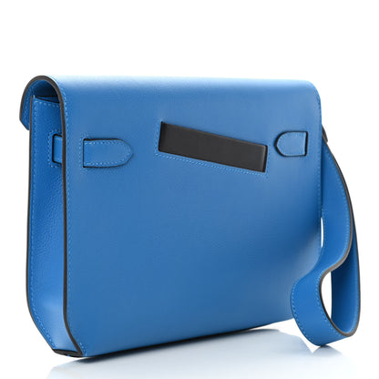 Hermes Evercolor Evergran Barenia Colormatic Kelly Depeches 25 Pouch Blue Hydra Black Fauve 3 of 9