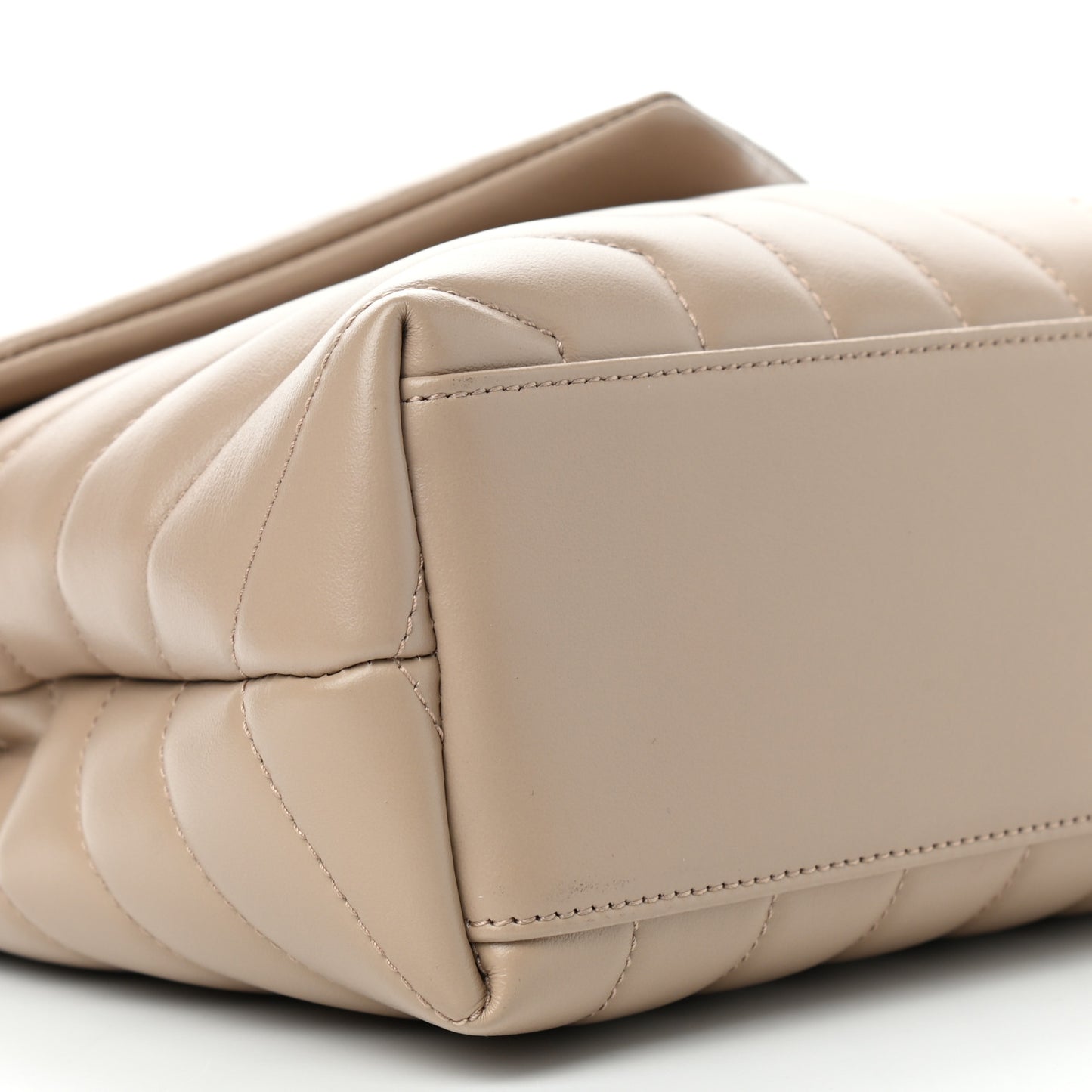 Calfskin Y Quilted Monogram Small Loulou Chain Satchel Dark Beige