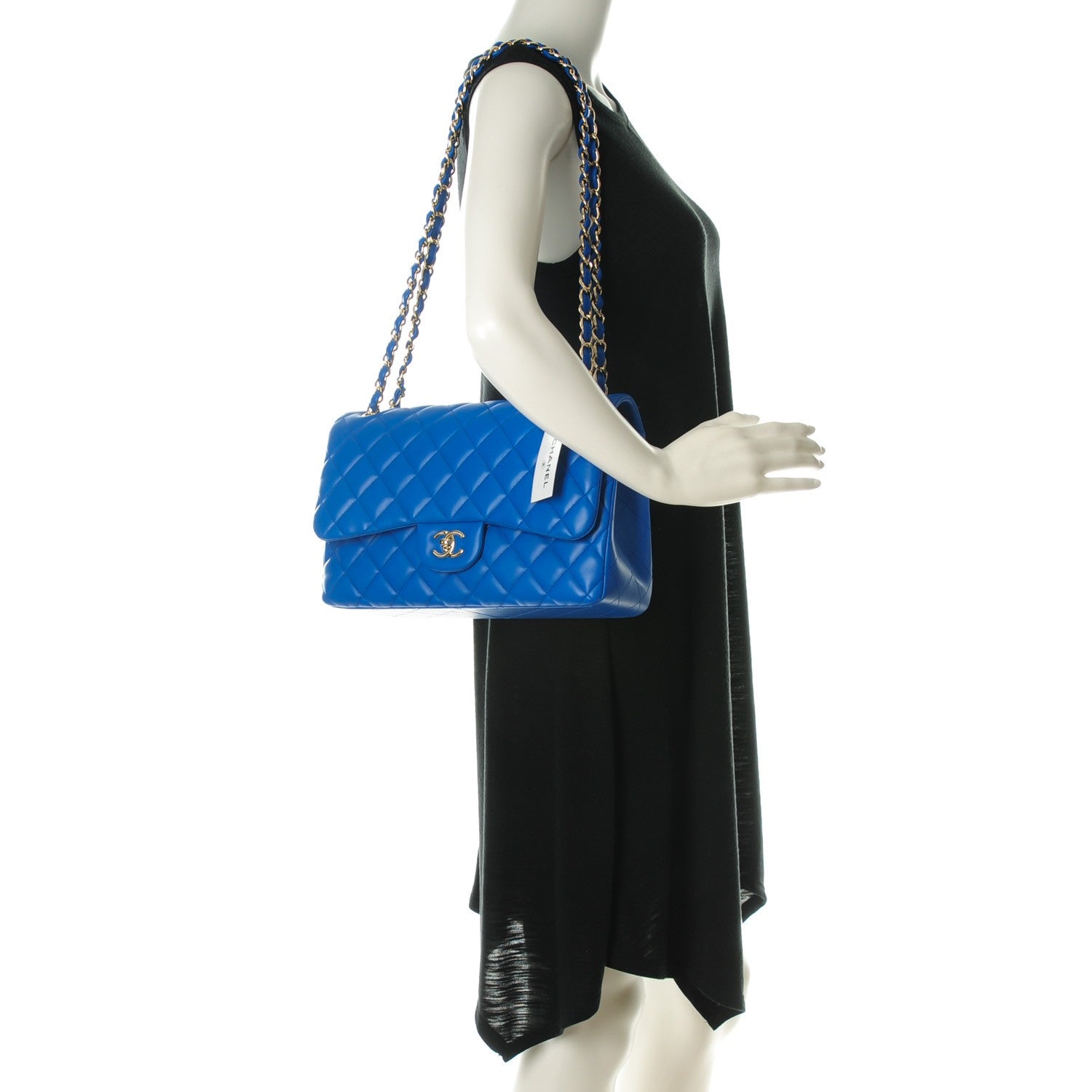 Chanel Lambskin Quilted Jumbo Double Flap Blue 2 of 8
